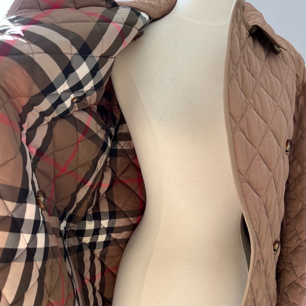 Burberry Diamond Quilted Coat in Camel - Picture 5 of 10